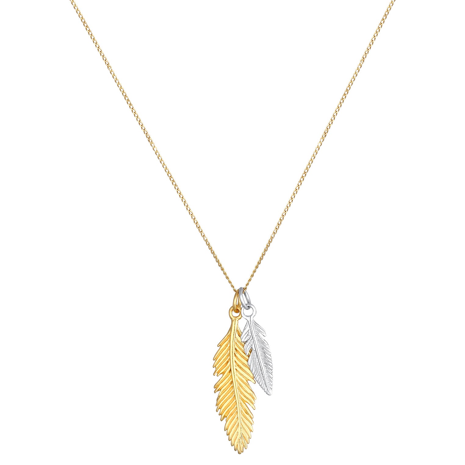 Gold - Elli | Halskette Federn | 925 Sterling Silber vergoldet