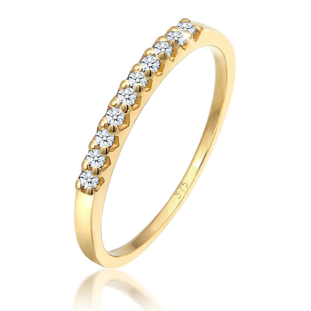 Gold - Elli DIAMONDS | Bandring | Diamant ( Weiß, 0,15 ct ) | 375 Gelbgold