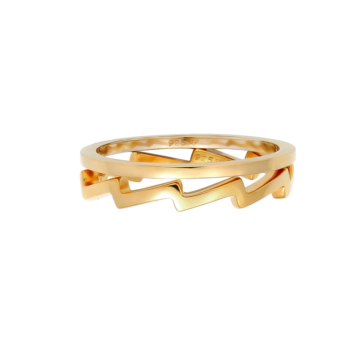 Gold - Elli | Bandring | 925 Sterling Silber vergoldet