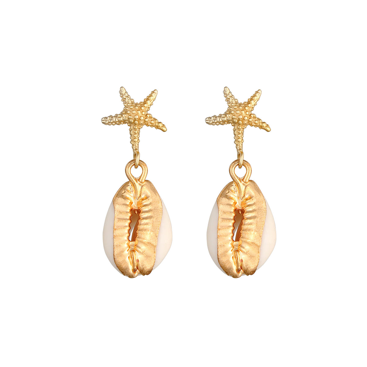 Gold - Elli | Ohrhänger Muschel | 925 Sterling Silber vergoldet