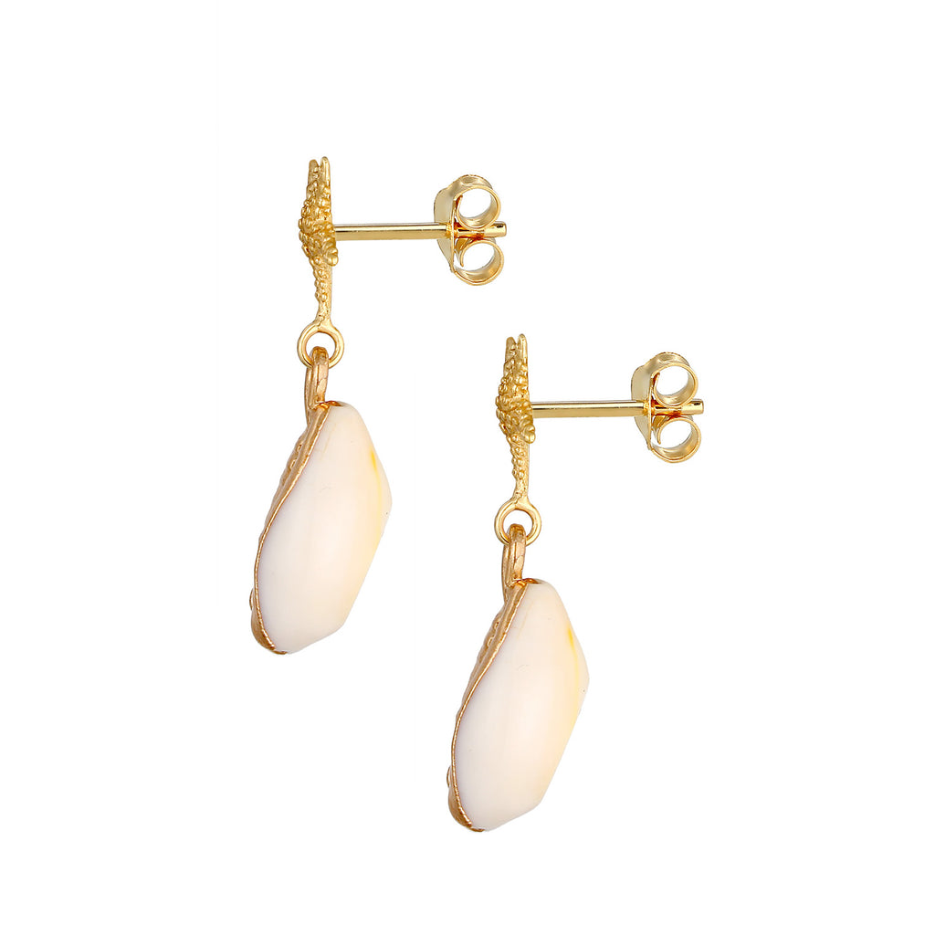 Gold - Elli | Ohrhänger Muschel | 925 Sterling Silber vergoldet
