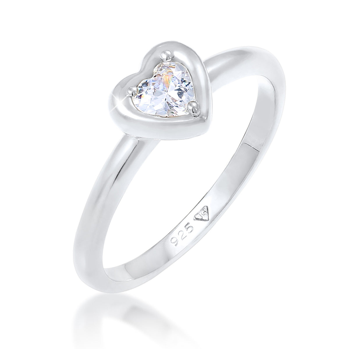 Silber - Elli | Ring Herz | Zirkonia ( Weiß ) | 925er Sterling Silber