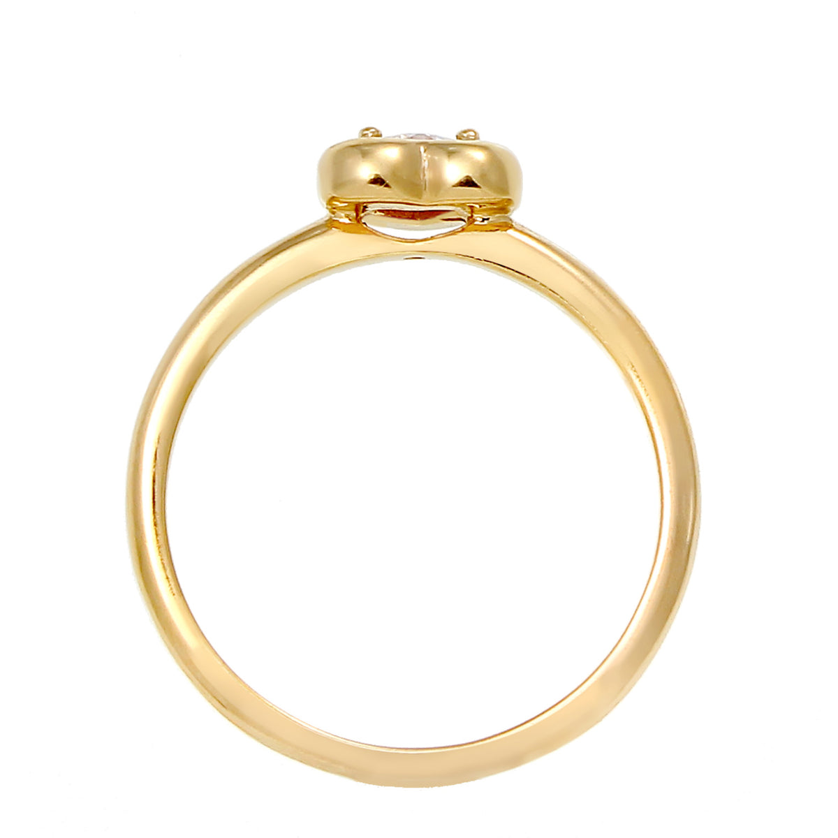 Gold - Elli | Ring Herz | Zirkonia ( Weiß ) | 925 Sterling Silber vergoldet