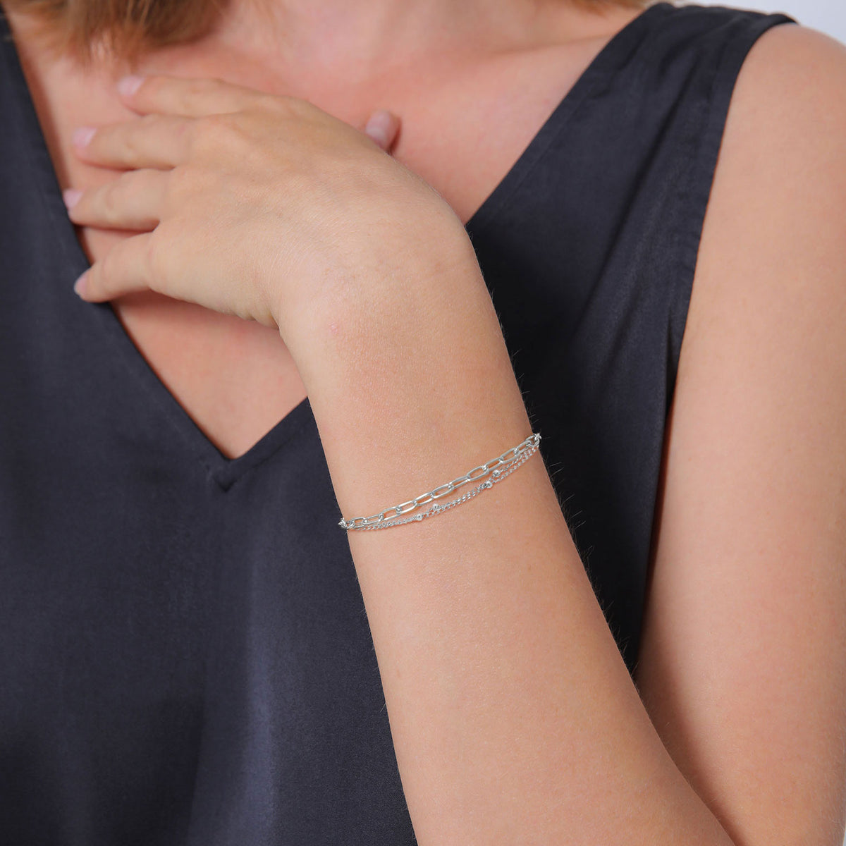 Silber - Elli PREMIUM | Kugel-Armbandset | 925er Sterling Silber
