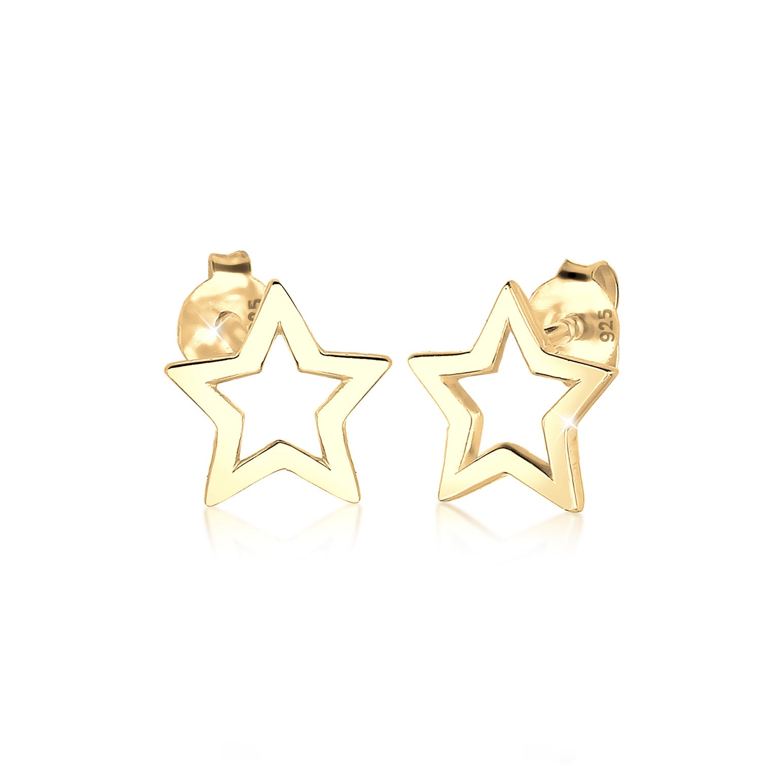 Gold - Elli | Ohrstecker Stern | 925 Sterling Silber vergoldet