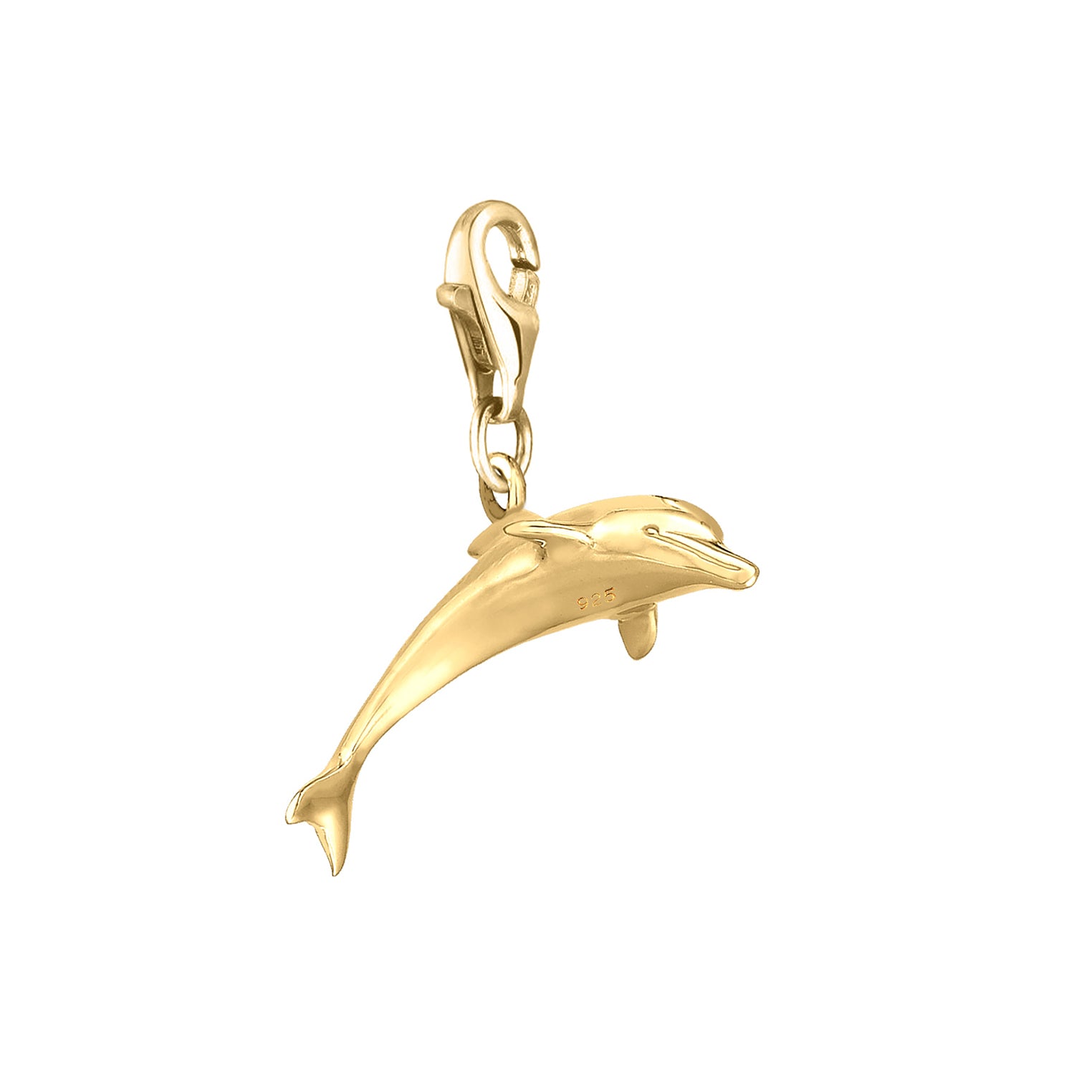 Gold - Nenalina | Charm Delfin | 925 Sterling Silber vergoldet