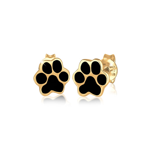 Gold - Elli | Ohrstecker Pfote | 925 Sterling Silber vergoldet
