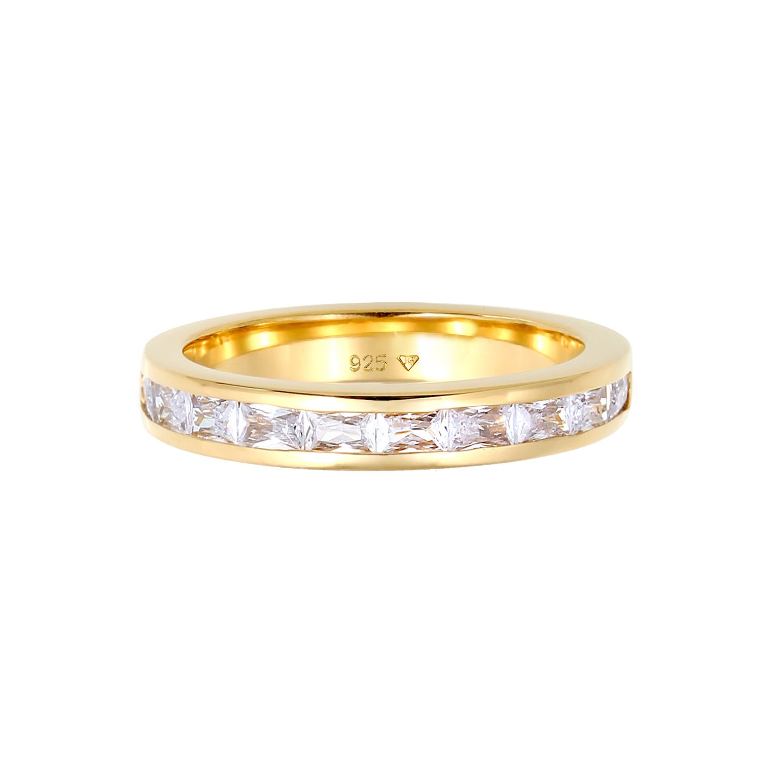 Gold - Elli | Ring Verlobungsring | Zirkonia ( Weiß ) | 925 Sterling Silber vergoldet