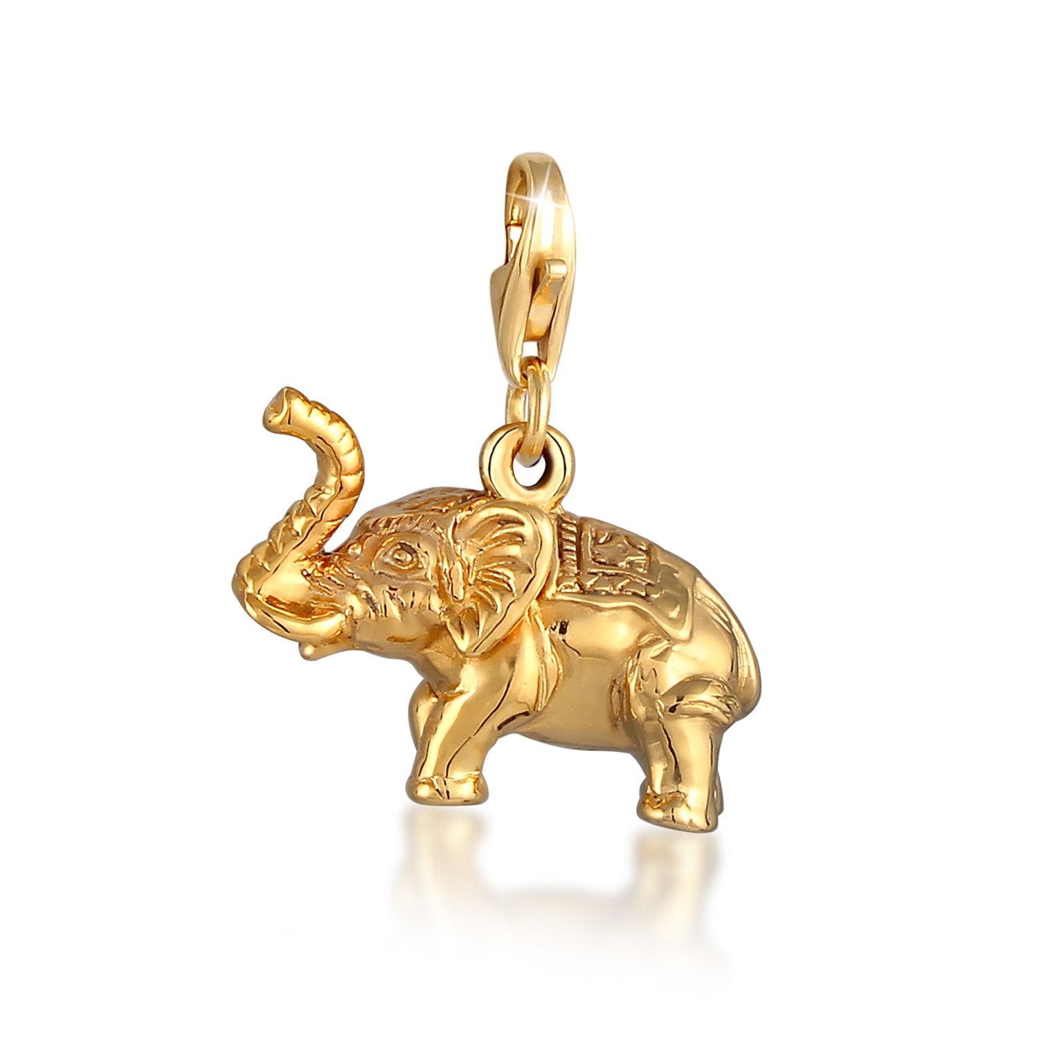 Gold - Nenalina | Charm Elefant | 925 Sterling Silber vergoldet
