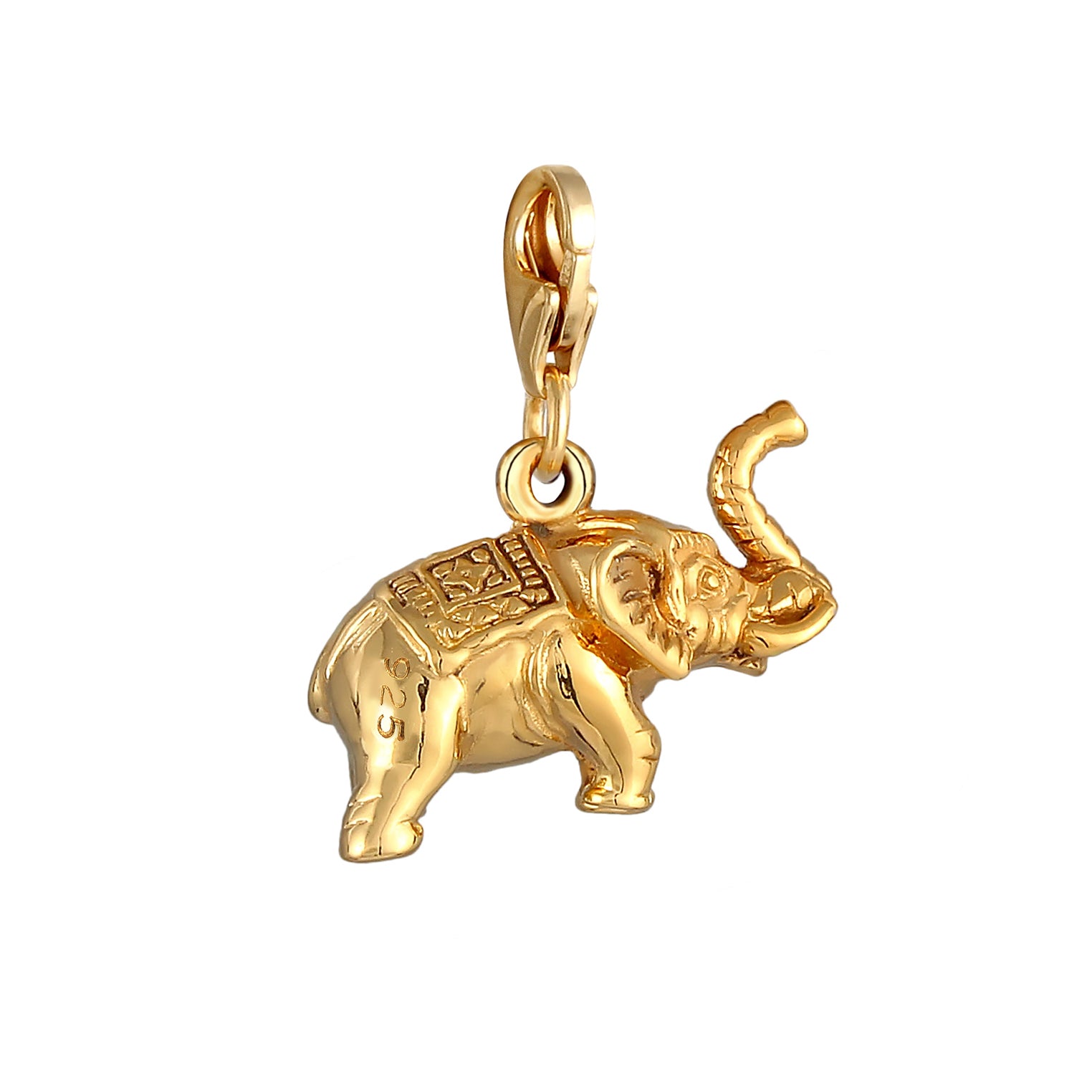 Gold - Nenalina | Charm Elefant | 925 Sterling Silber vergoldet