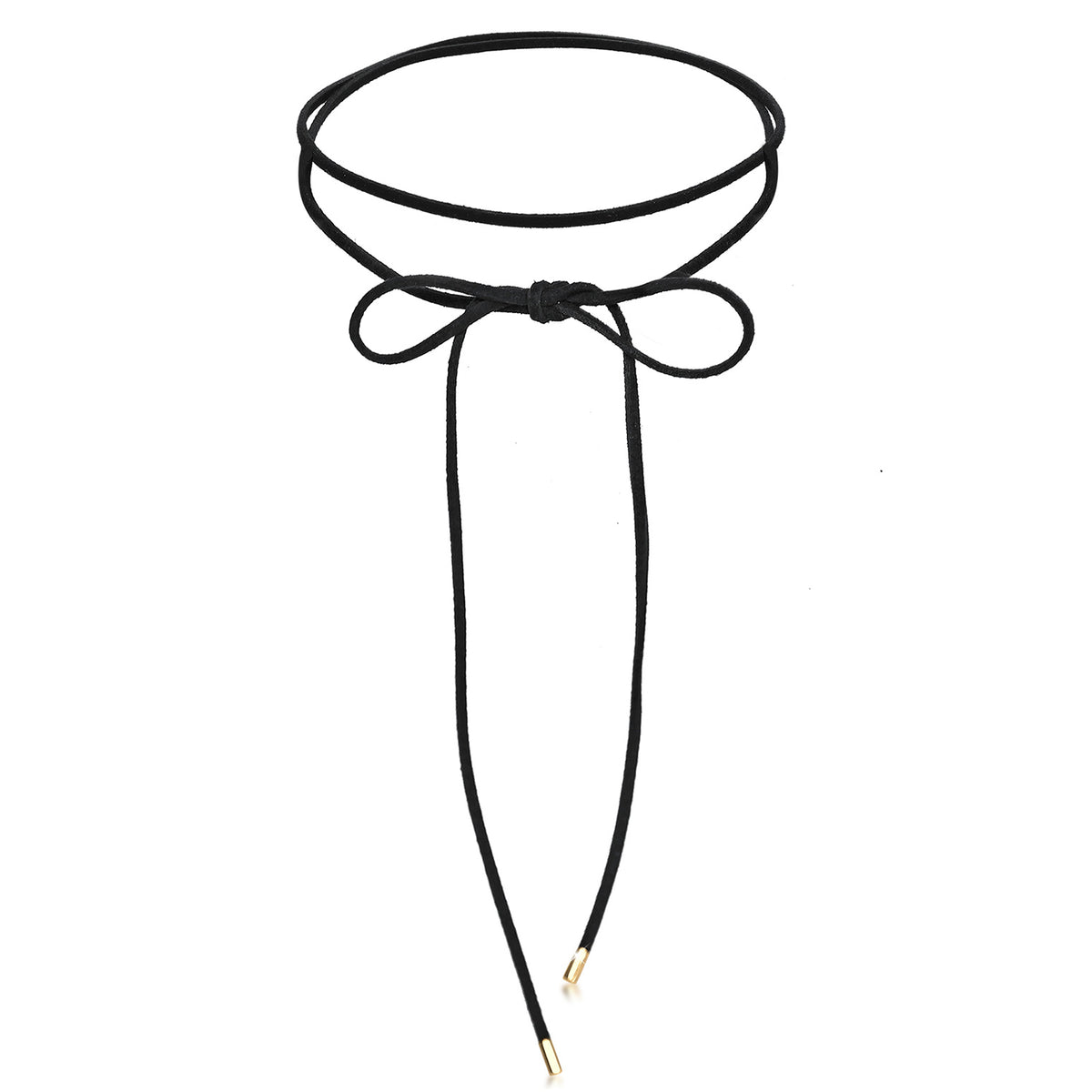 Gold - Elli | Choker Schleife | Kunstleder | 925 Sterling Silber vergoldet