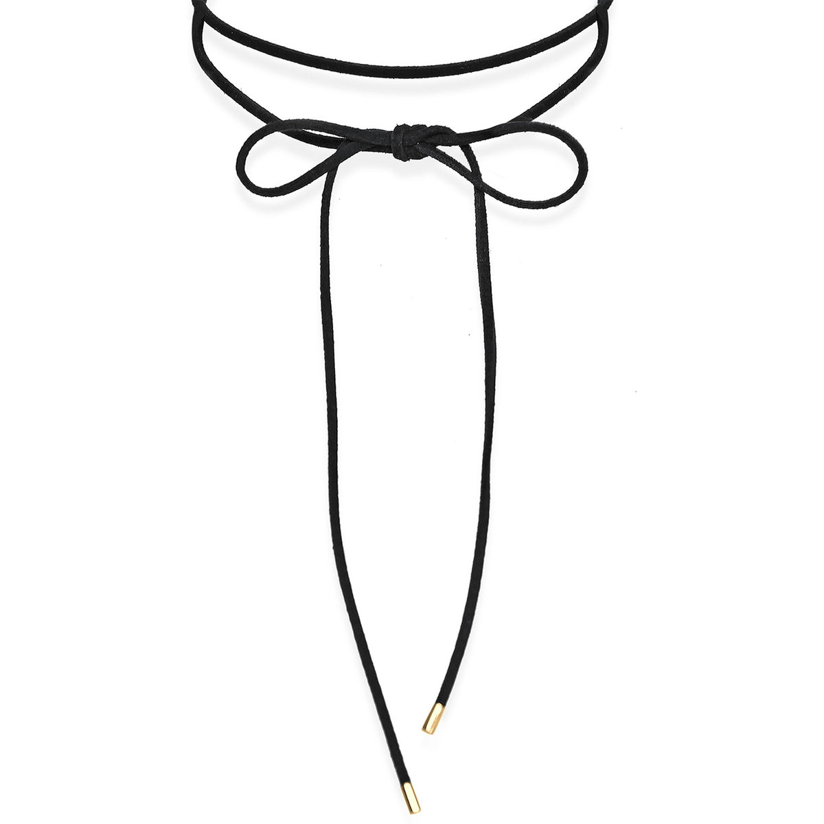 Gold - Elli | Choker Schleife | Kunstleder | 925 Sterling Silber vergoldet