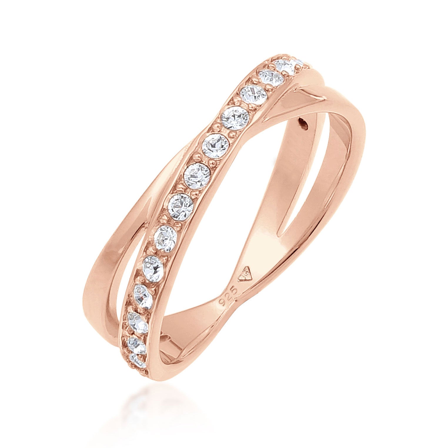 Roségold - Elli | Ring | Mit Kristallen von Swarovski® (Weiß) | 925 Sterling Silber Rosegold