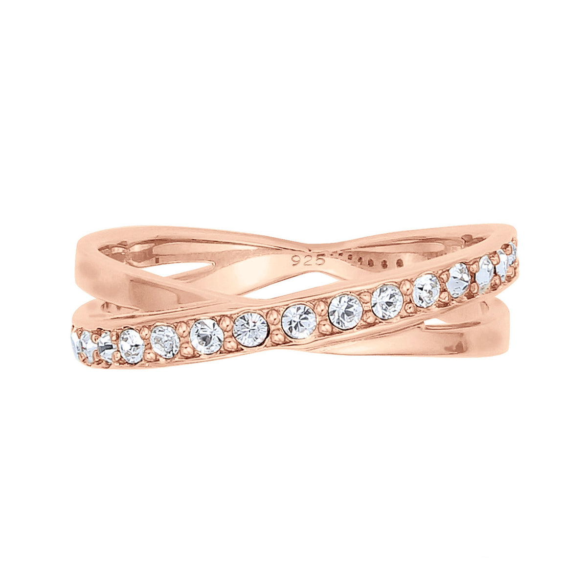 Roségold - Elli | Ring | Mit Kristallen von Swarovski® (Weiß) | 925 Sterling Silber Rosegold