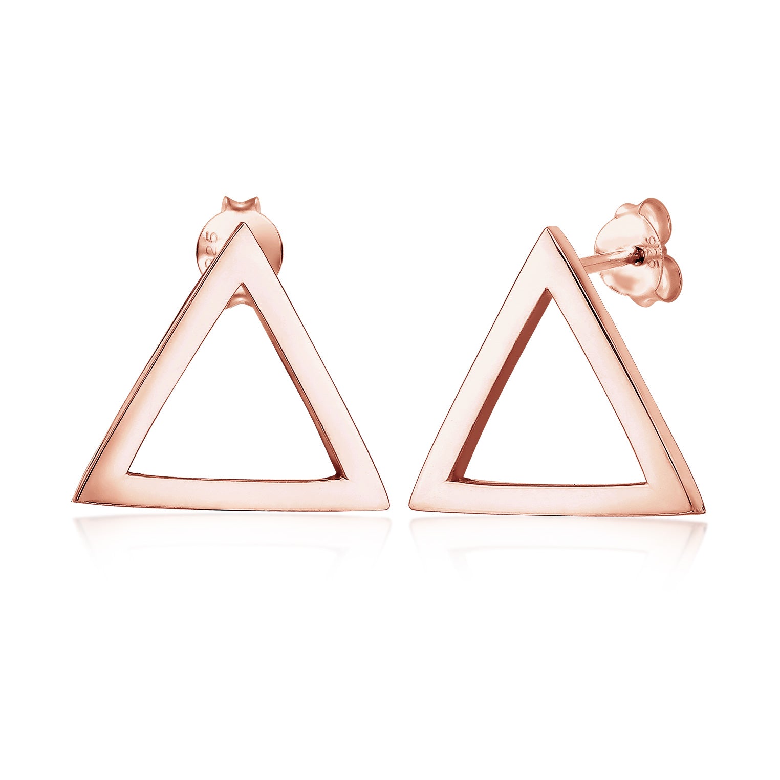 Roségold - Elli | Ohrstecker Dreieck | 925 Sterling Silber Rosegold