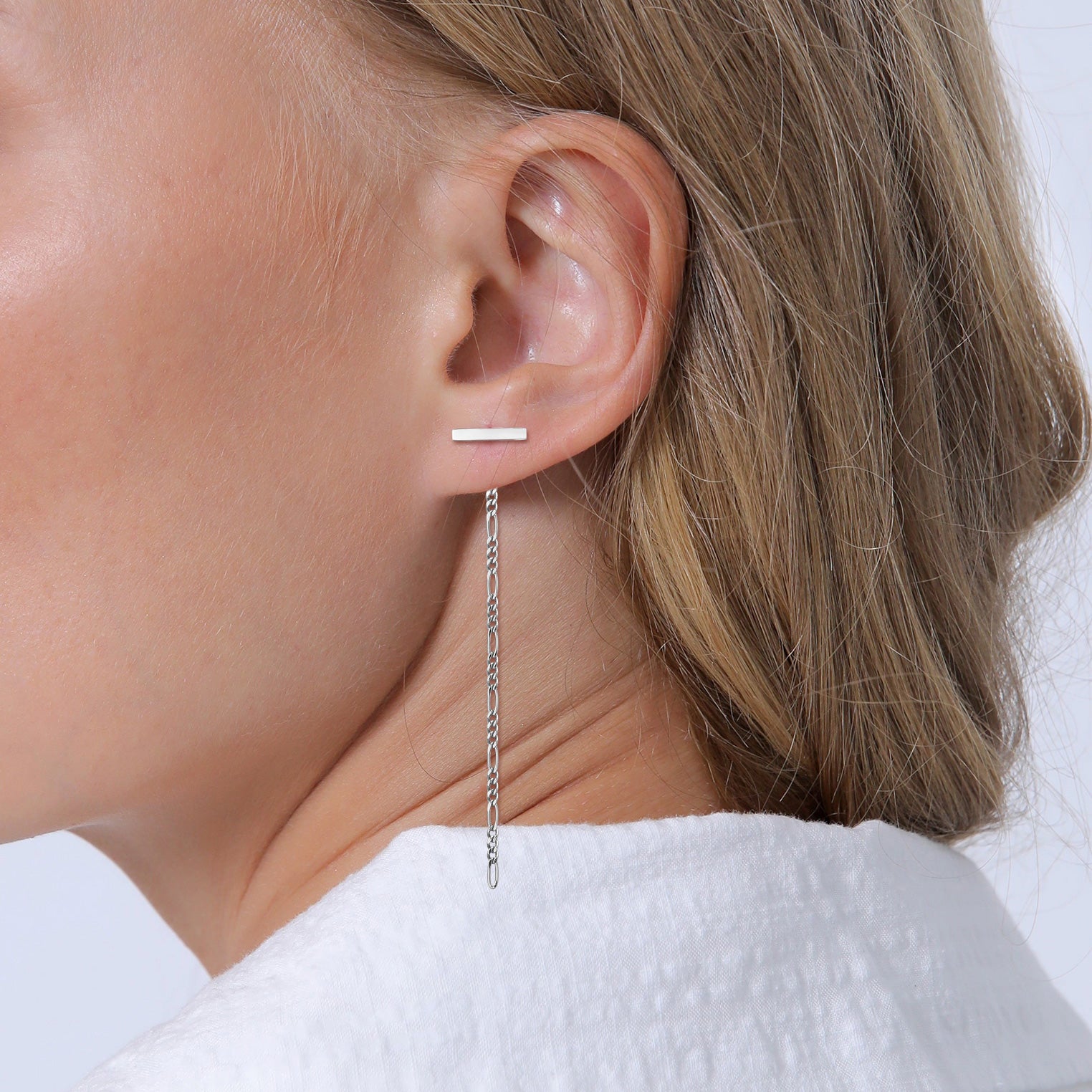 Silber - Elli | Figaro-Ohrhänger Ear Chain | 925er Sterling Silber