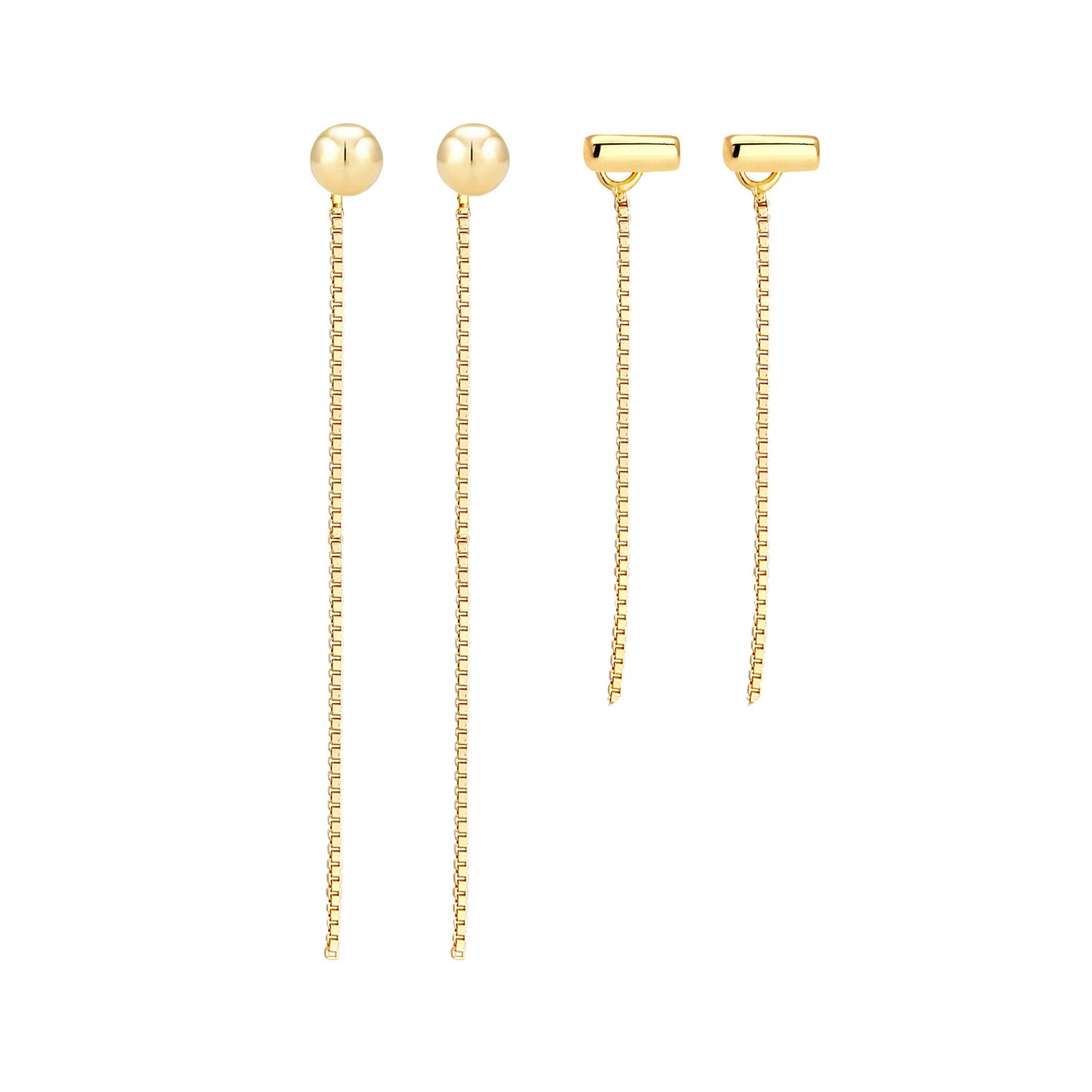 Gold - Elli | Venezianer-Ohrringset Ear Chain | 925 Sterling Silber vergoldet