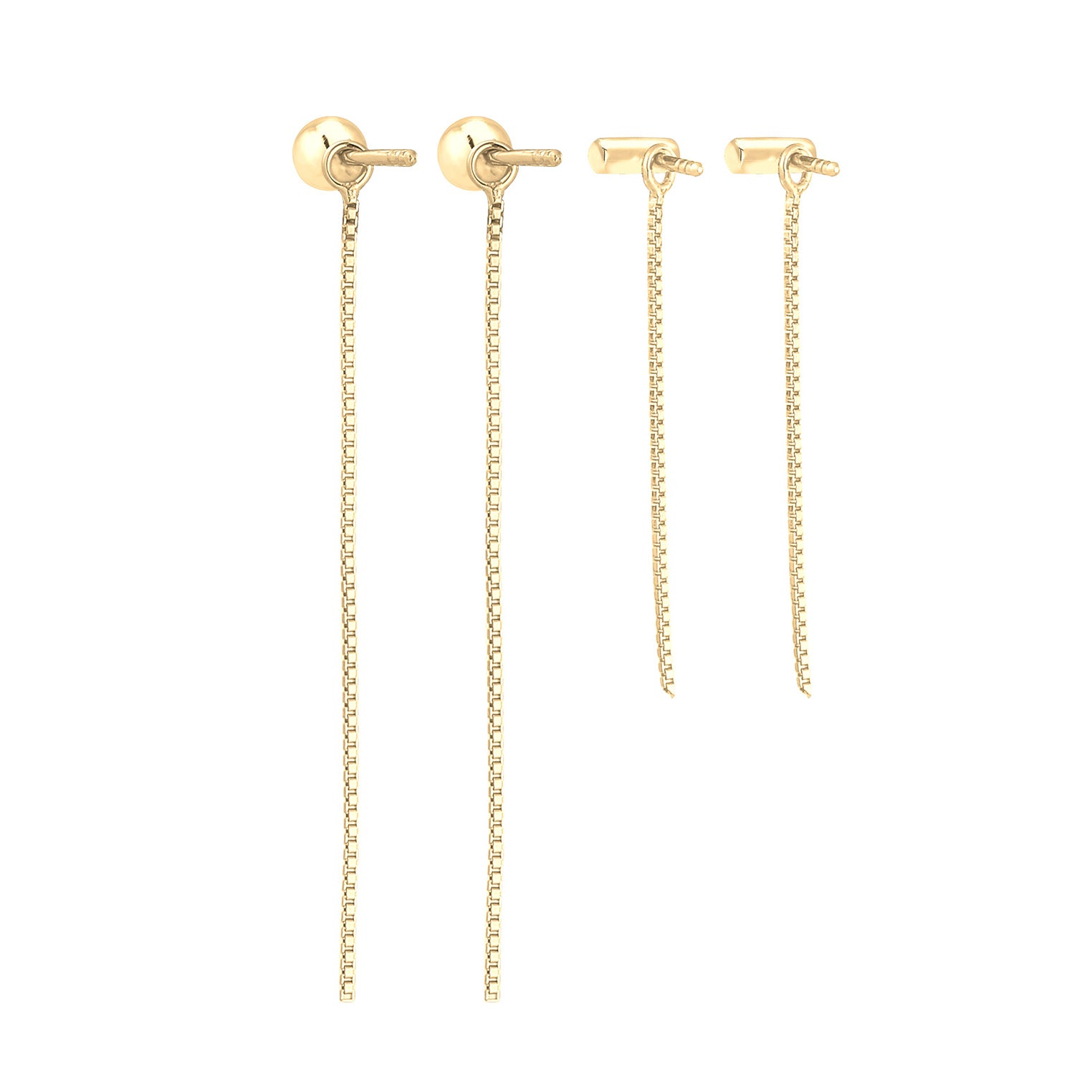 Gold - Elli | Venezianer-Ohrringset Ear Chain | 925 Sterling Silber vergoldet