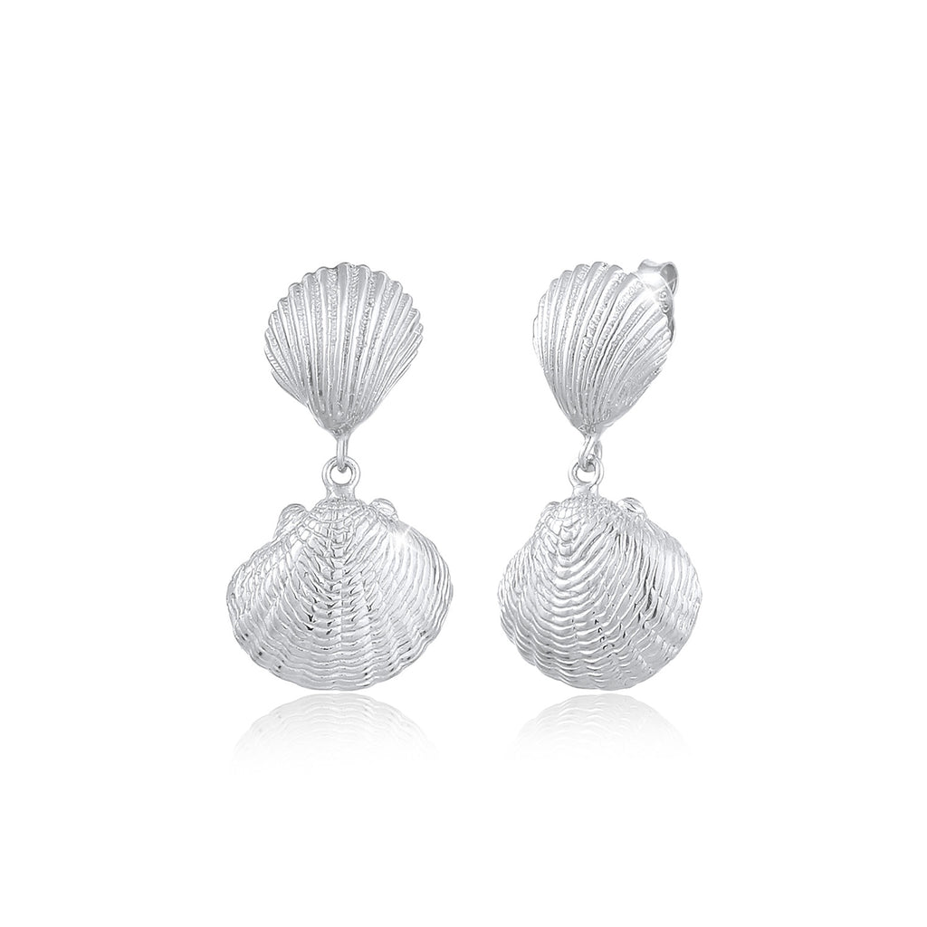 Silber - Elli | Ohrstecker Muschel | 925er Sterling Silber