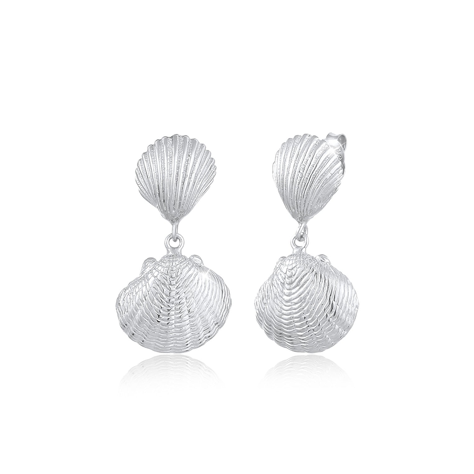 Silber - Elli | Ohrstecker Muschel | 925er Sterling Silber