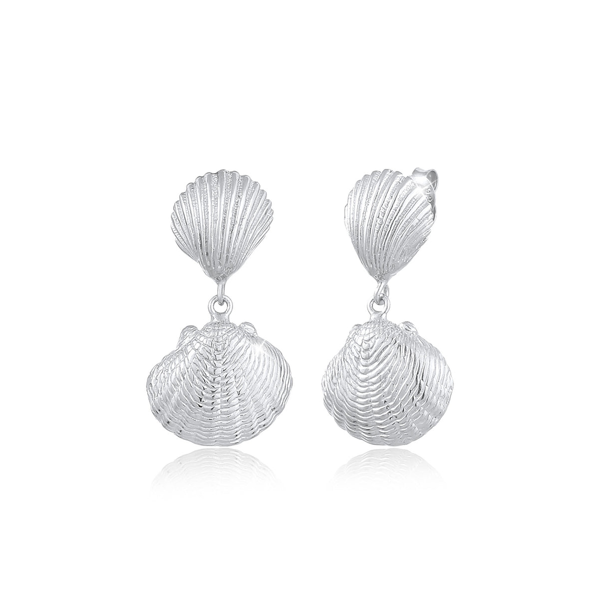 Silber - Elli | Ohrstecker Muschel | 925er Sterling Silber