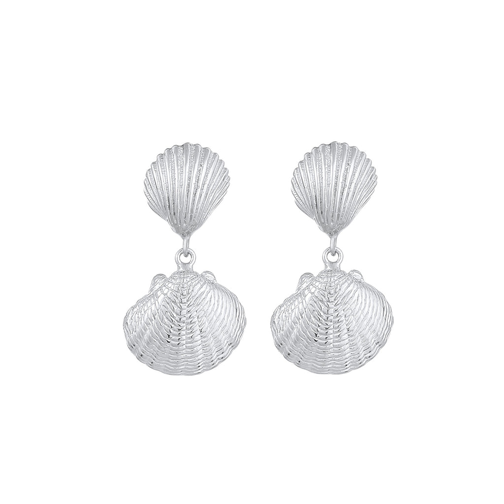 Silber - Elli | Ohrstecker Muschel | 925er Sterling Silber