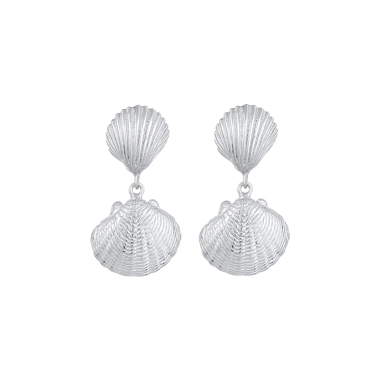 Silber - Elli | Ohrstecker Muschel | 925er Sterling Silber