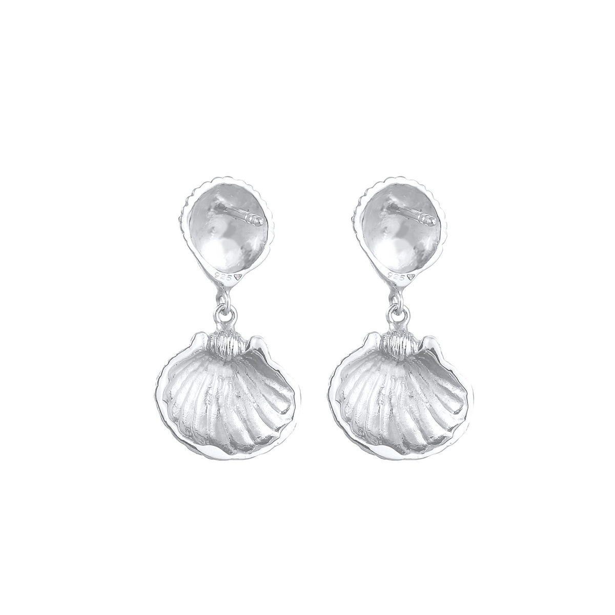 Silber - Elli | Ohrstecker Muschel | 925er Sterling Silber