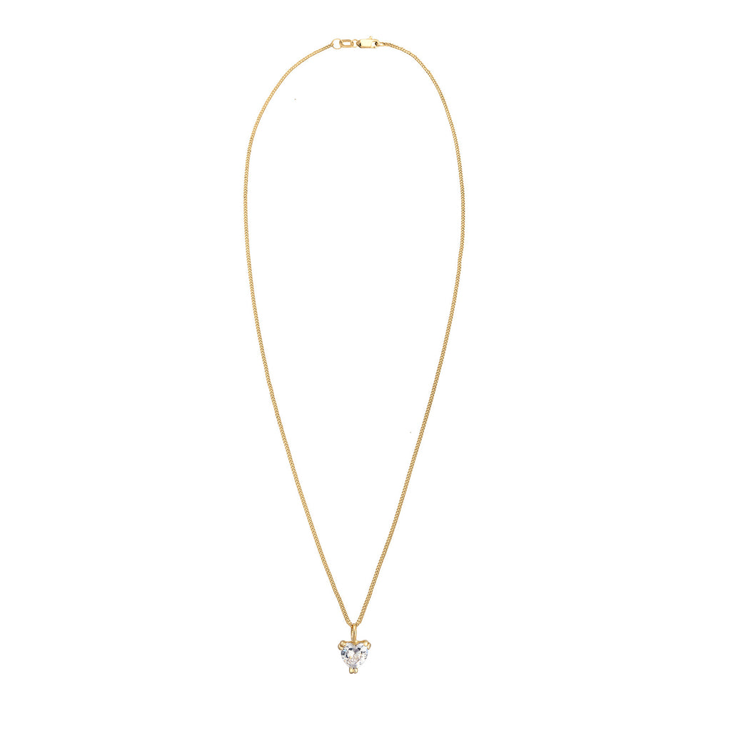 Gold - Elli PREMIUM | Halskette Herz | Zirkonia (Weiß) | 375 Gelbgold