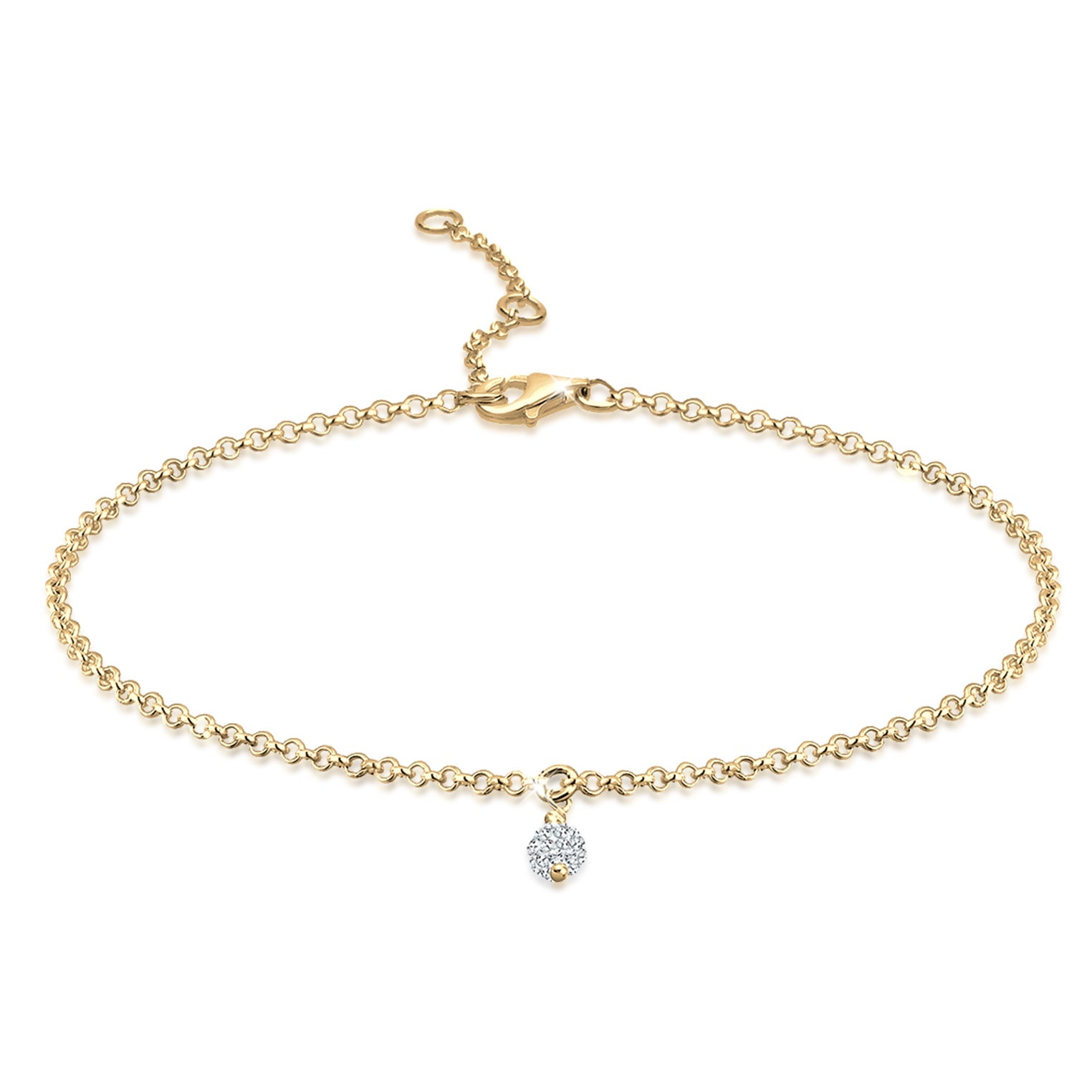 Gold - Elli | Armband Kugel | Mit Kristallen von Swarovski® (Weiß) | 925 Sterling Silber vergoldet