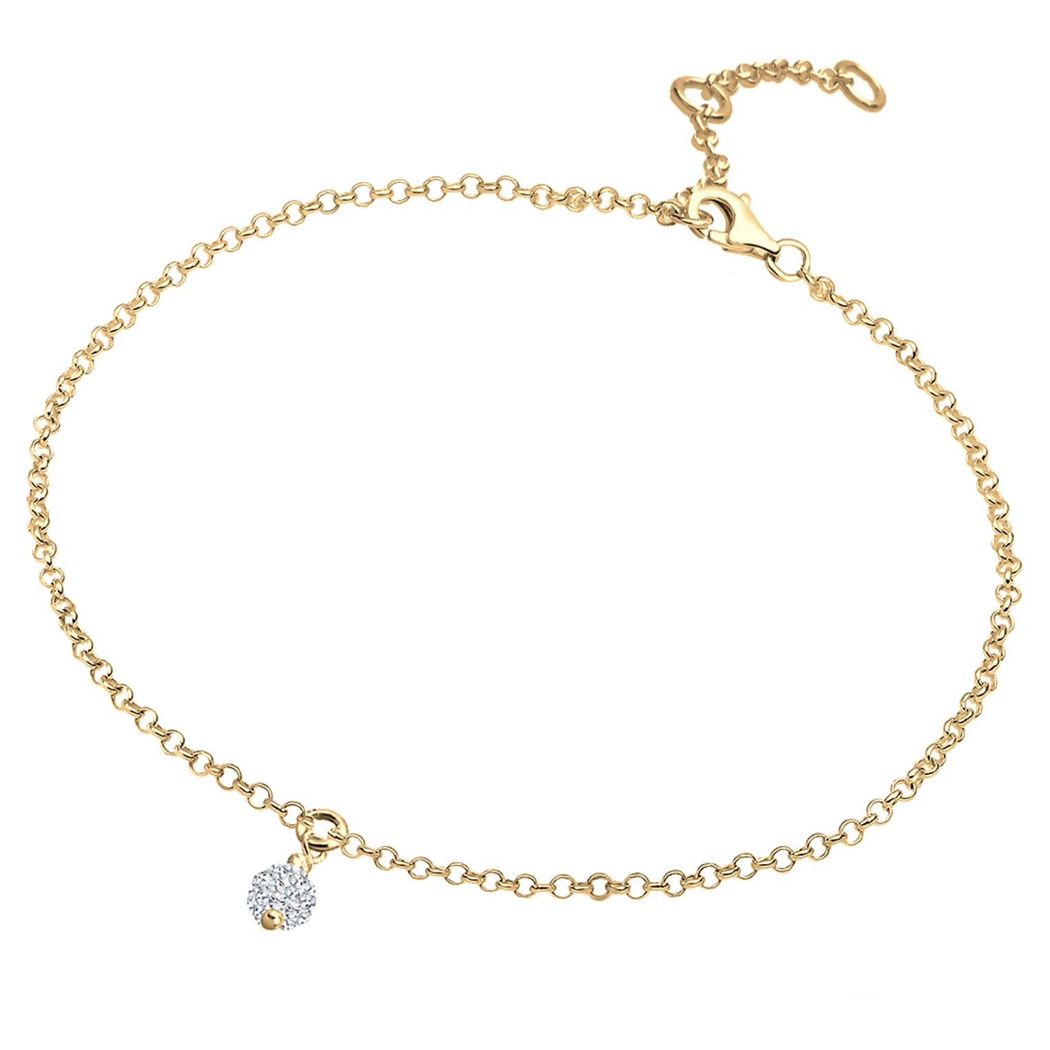 Gold - Elli | Armband Kugel | Mit Kristallen von Swarovski® (Weiß) | 925 Sterling Silber vergoldet