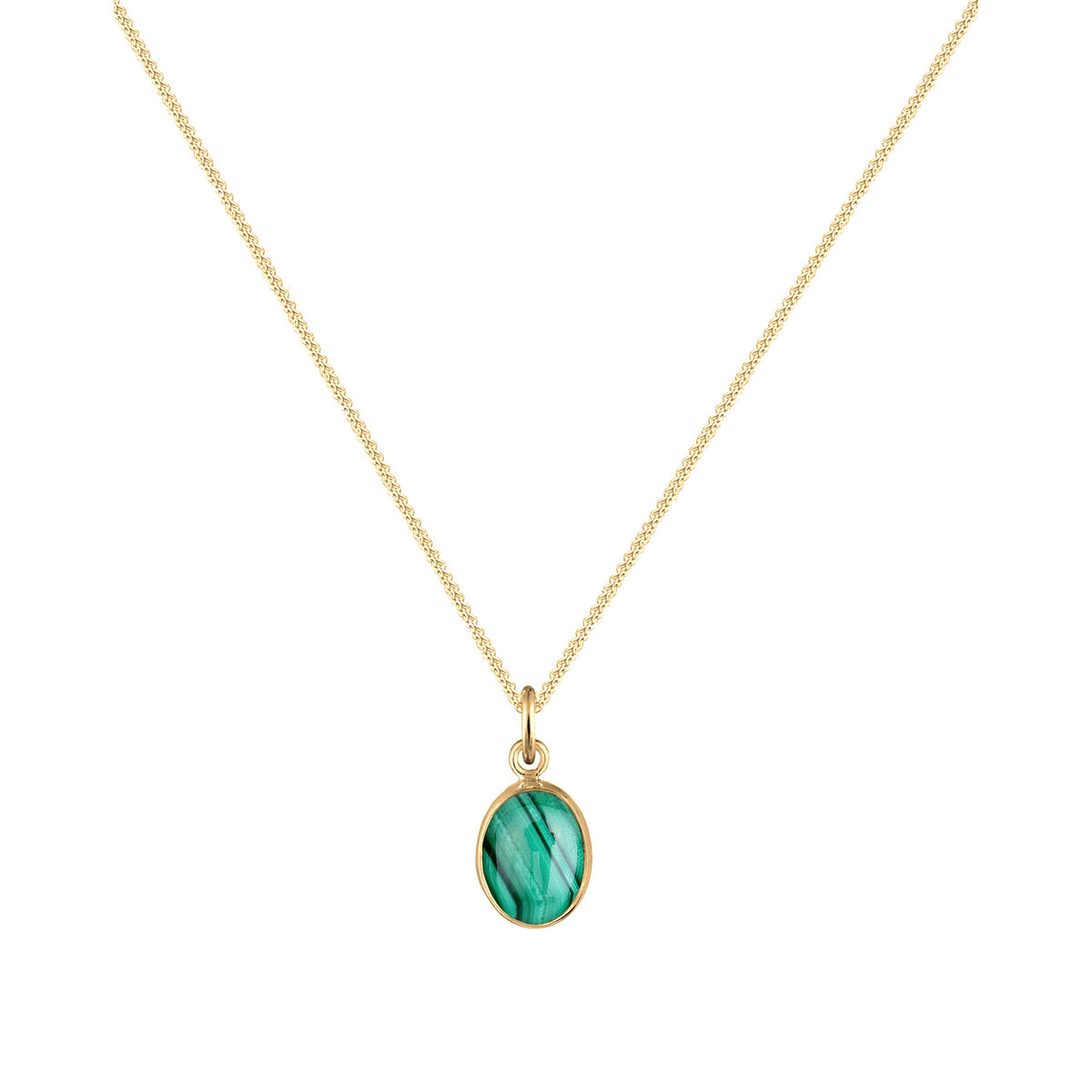 Gold - Elli | Halskette | Malachit (Grün) | 925 Sterling Silber vergoldet