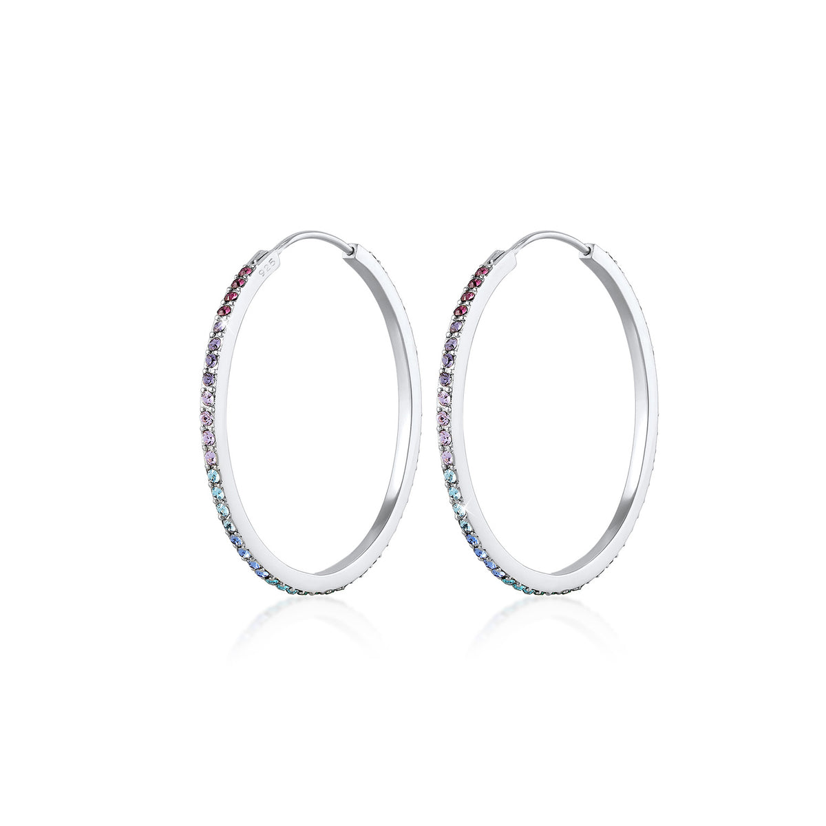 Silber - Elli | Creole | Kristall ( Violett hell ) | 925er Sterling Silber