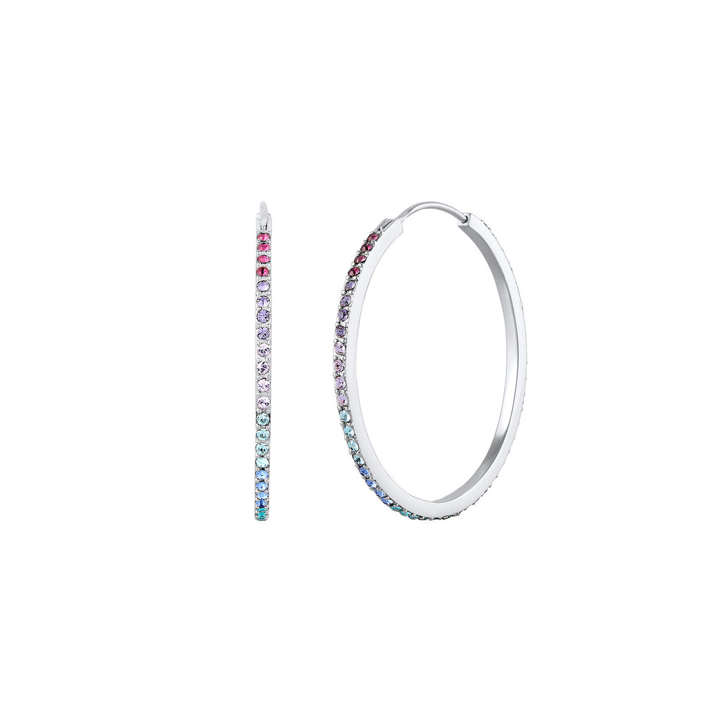 Silber - Elli | Creole | Kristall ( Violett hell ) | 925er Sterling Silber