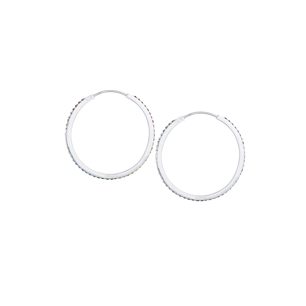 Silber - Elli | Creole | Kristall ( Violett hell ) | 925er Sterling Silber