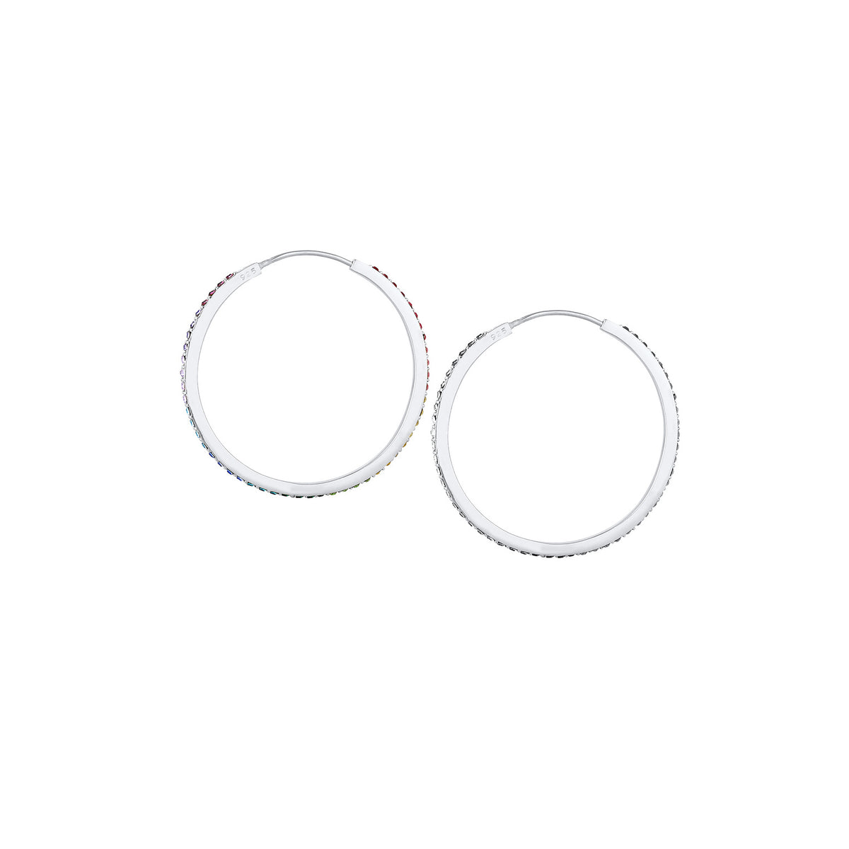 Silber - Elli | Creole | Kristall ( Violett hell ) | 925er Sterling Silber