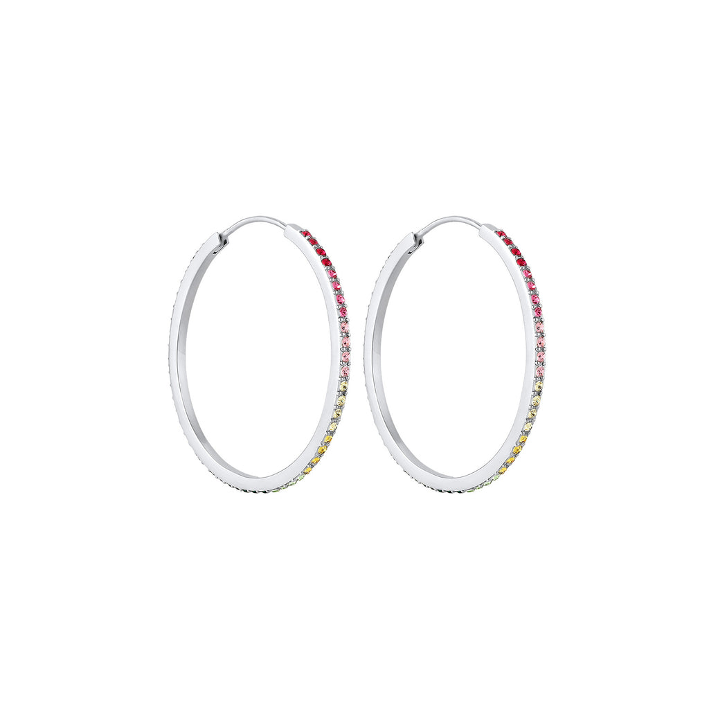 Silber - Elli | Creole | Kristall ( Violett hell ) | 925er Sterling Silber