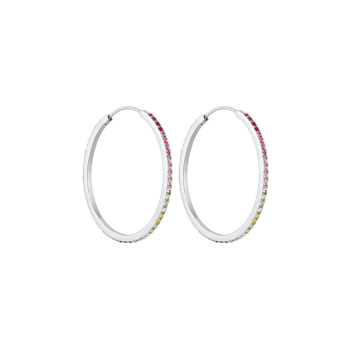 Silber - Elli | Creole | Kristall ( Violett hell ) | 925er Sterling Silber