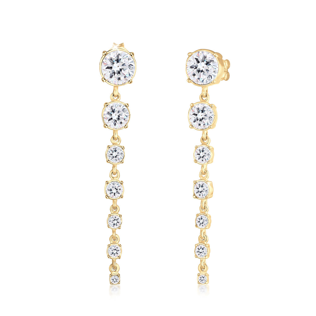 Weiß - Elli PREMIUM | Ohrhänger| Mit Kristallen von Swarovski® (Weiß) | 925 Sterling Silber vergoldet