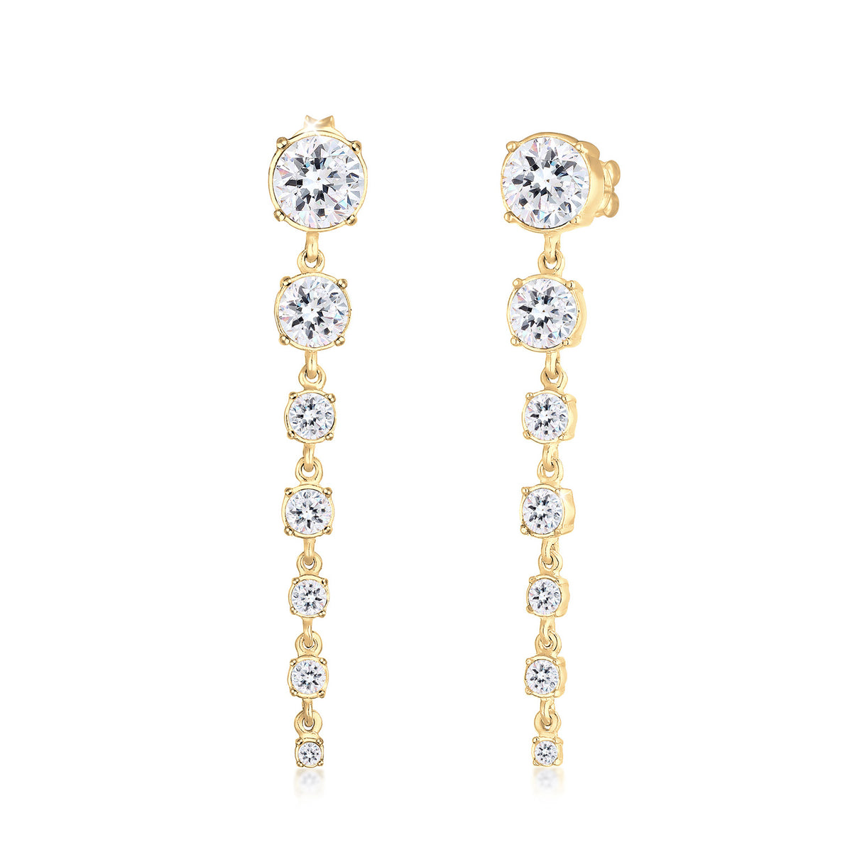 Weiß - Elli PREMIUM | Ohrhänger| Mit Kristallen von Swarovski® (Weiß) | 925 Sterling Silber vergoldet