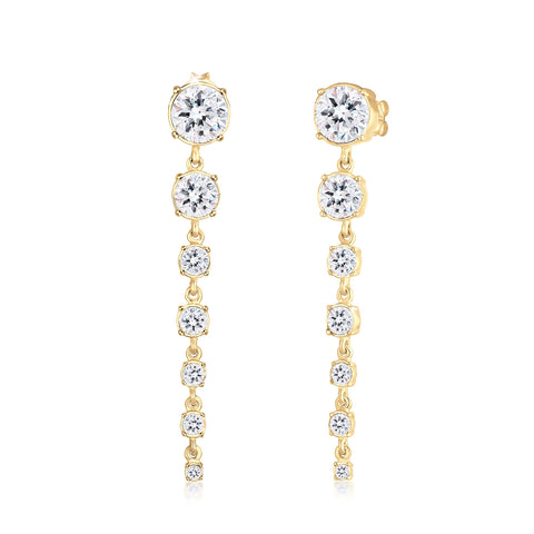 Weiß - Elli PREMIUM | Ohrhänger| Mit Kristallen von Swarovski® (Weiß) | 925 Sterling Silber vergoldet