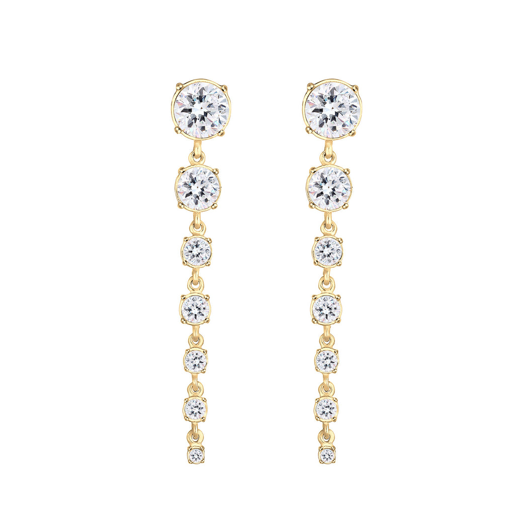 Weiß - Elli PREMIUM | Ohrhänger| Mit Kristallen von Swarovski® (Weiß) | 925 Sterling Silber vergoldet