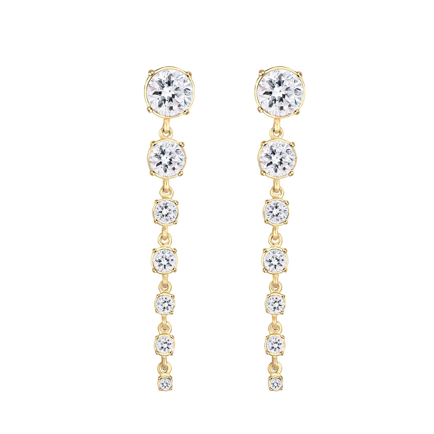 Weiß - Elli PREMIUM | Ohrhänger| Mit Kristallen von Swarovski® (Weiß) | 925 Sterling Silber vergoldet