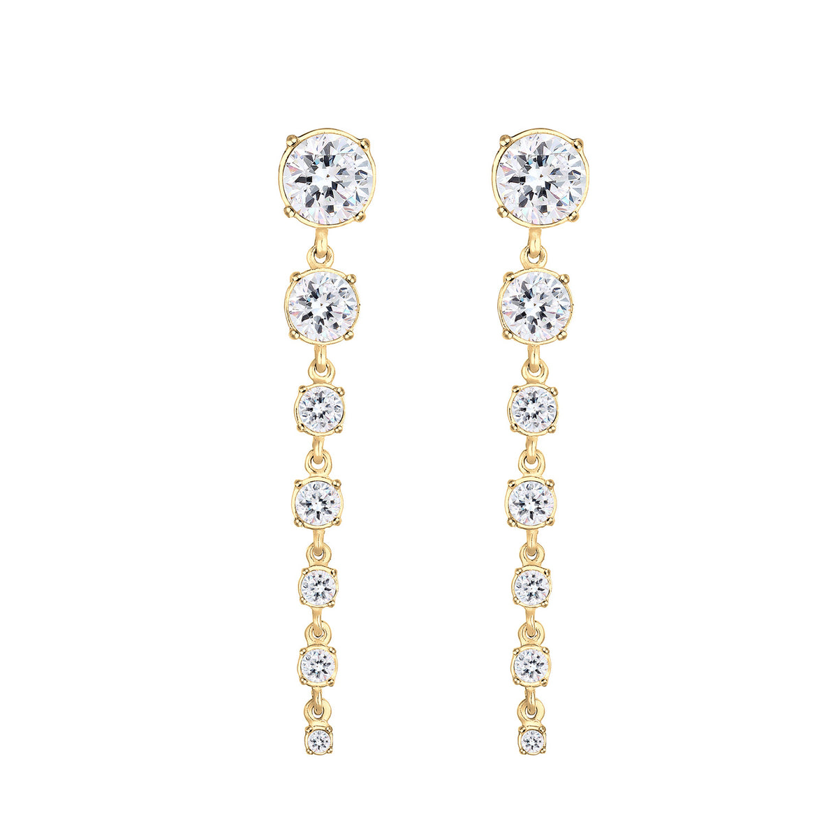 Weiß - Elli PREMIUM | Ohrhänger| Mit Kristallen von Swarovski® (Weiß) | 925 Sterling Silber vergoldet