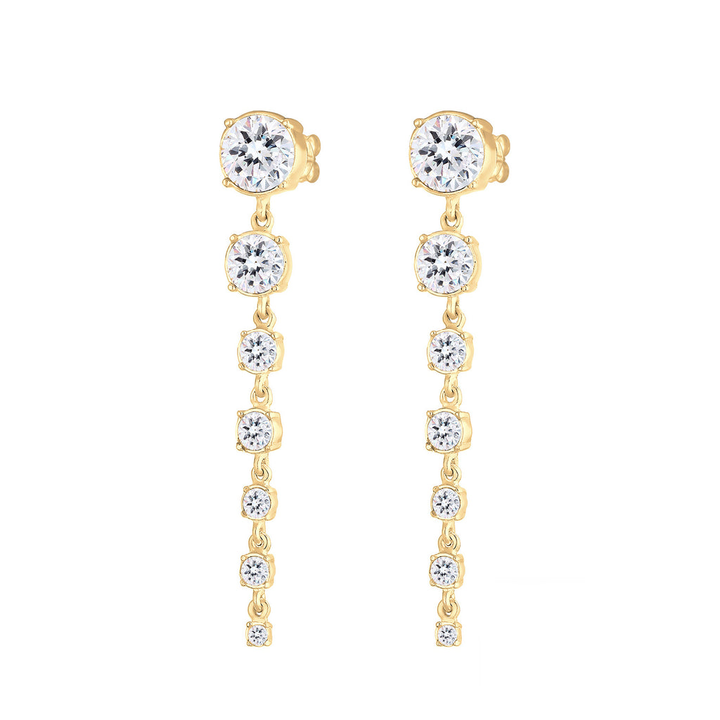 Weiß - Elli PREMIUM | Ohrhänger| Mit Kristallen von Swarovski® (Weiß) | 925 Sterling Silber vergoldet