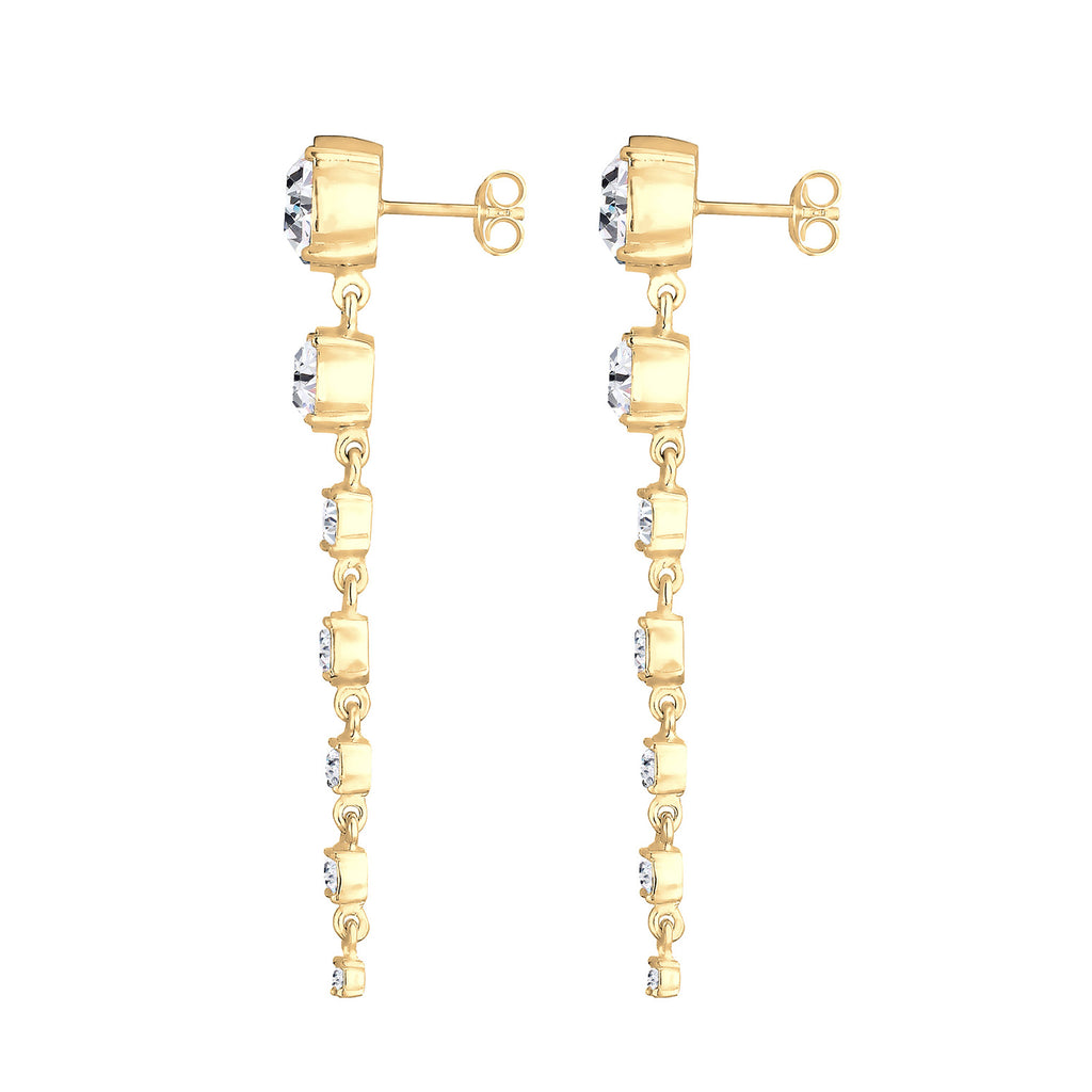 Weiß - Elli PREMIUM | Ohrhänger| Mit Kristallen von Swarovski® (Weiß) | 925 Sterling Silber vergoldet