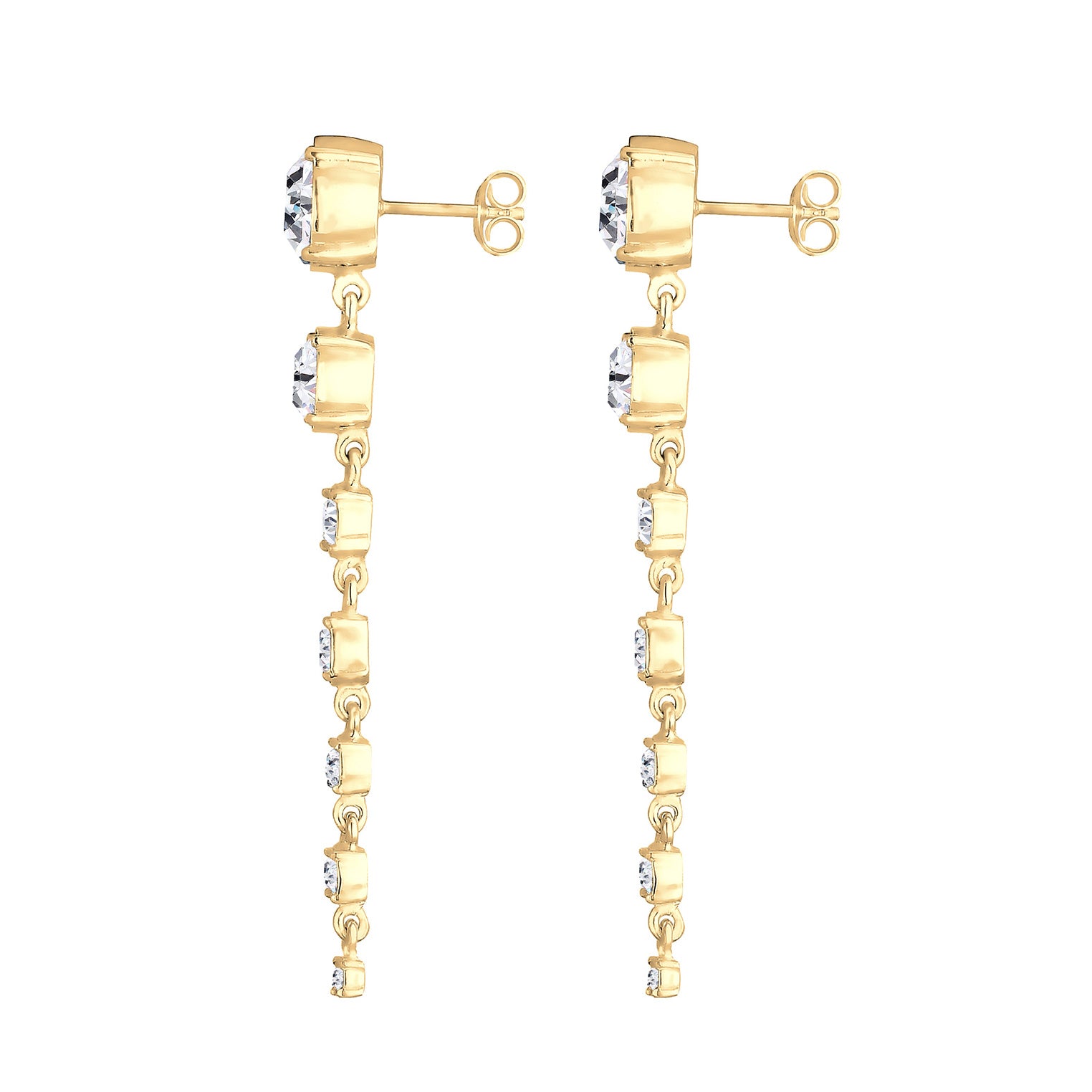 Weiß - Elli PREMIUM | Ohrhänger| Mit Kristallen von Swarovski® (Weiß) | 925 Sterling Silber vergoldet