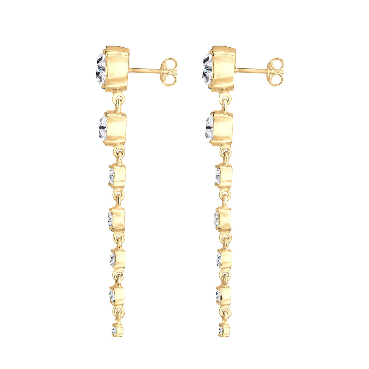 Weiß - Elli PREMIUM | Ohrhänger| Mit Kristallen von Swarovski® (Weiß) | 925 Sterling Silber vergoldet
