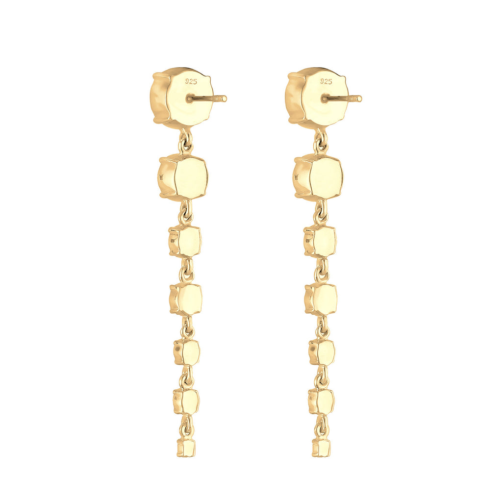 Weiß - Elli PREMIUM | Ohrhänger| Mit Kristallen von Swarovski® (Weiß) | 925 Sterling Silber vergoldet