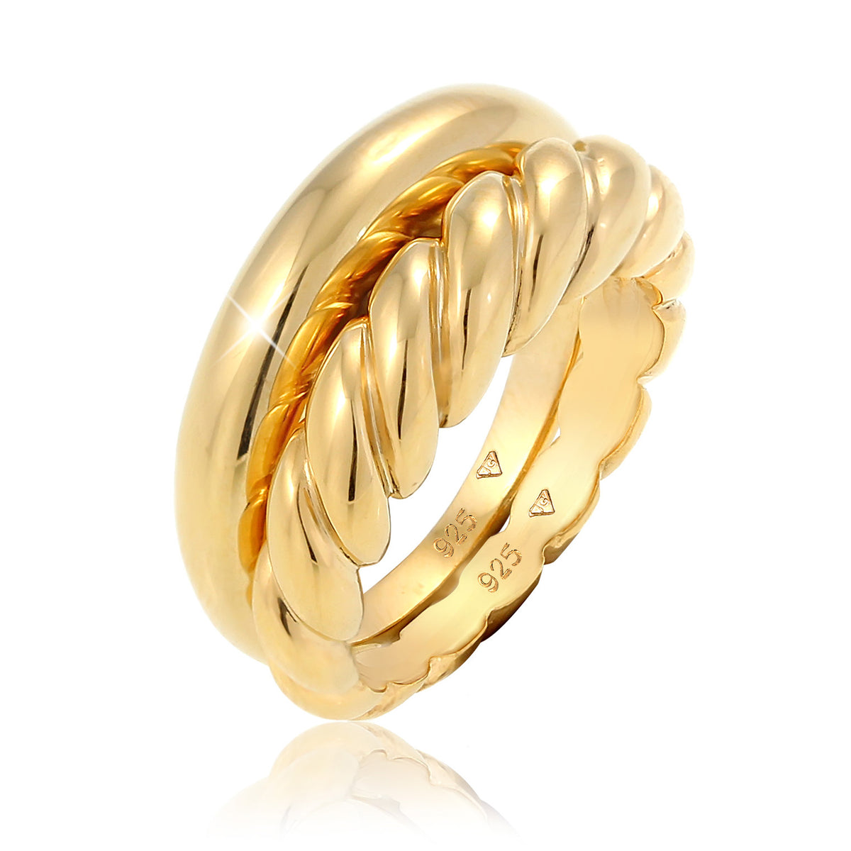 Gold - Elli PREMIUM | Bandring | 925 Sterling Silber vergoldet